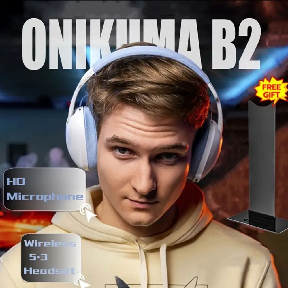 Ігрова гарнітура Onikuma B2 USB навушники з мікрофоном Bluetooth