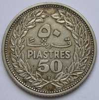 Liban 50 piastr 1952 - srebro