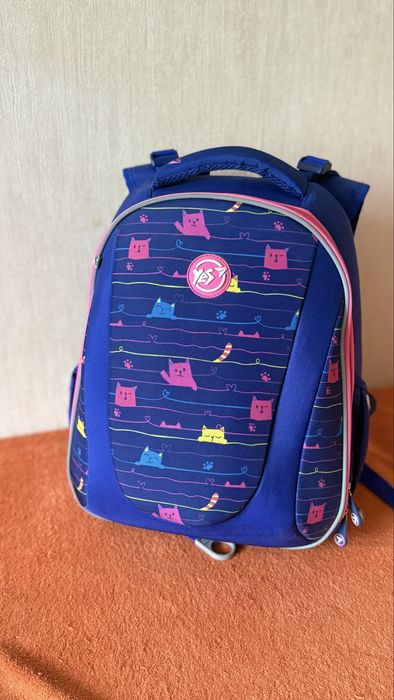 Дитячий шкільний рюкзак yes з котиками
