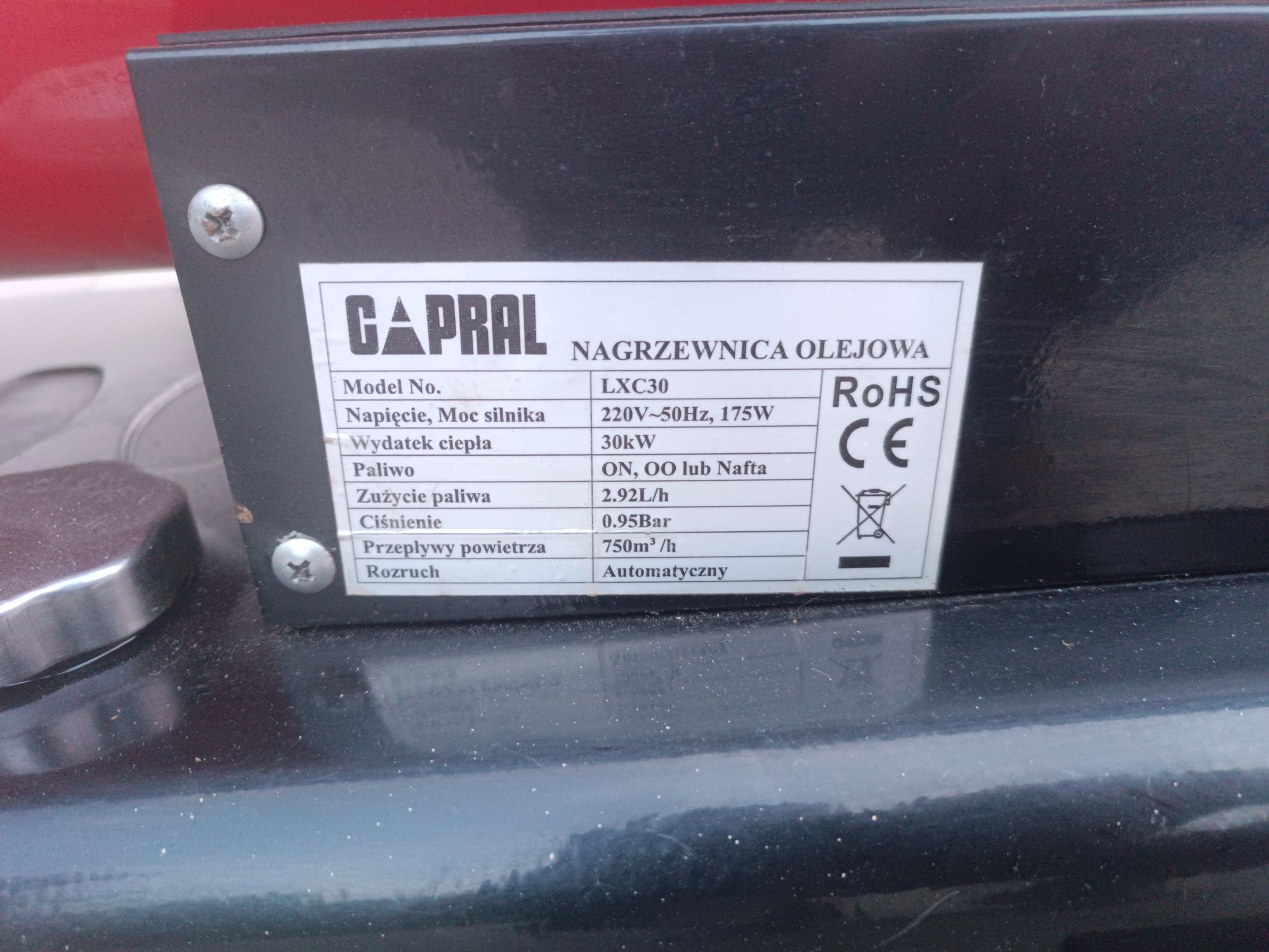 Nagrzewnica olejowa Capral 30 KW + olej opałowy