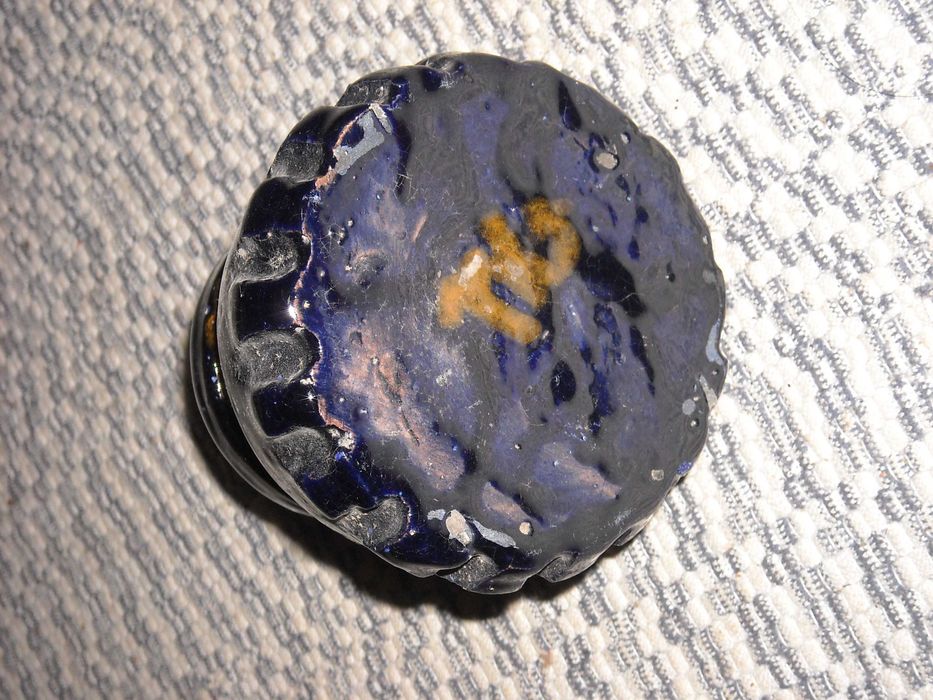 Castiçal antigo vela ceramica vidrada feito a mão