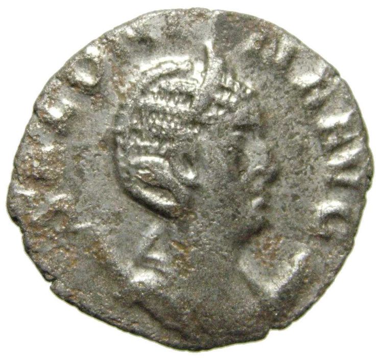 Moeda romana - Antoniniano de Salonina (256-257 dC), mulher de Galieno
