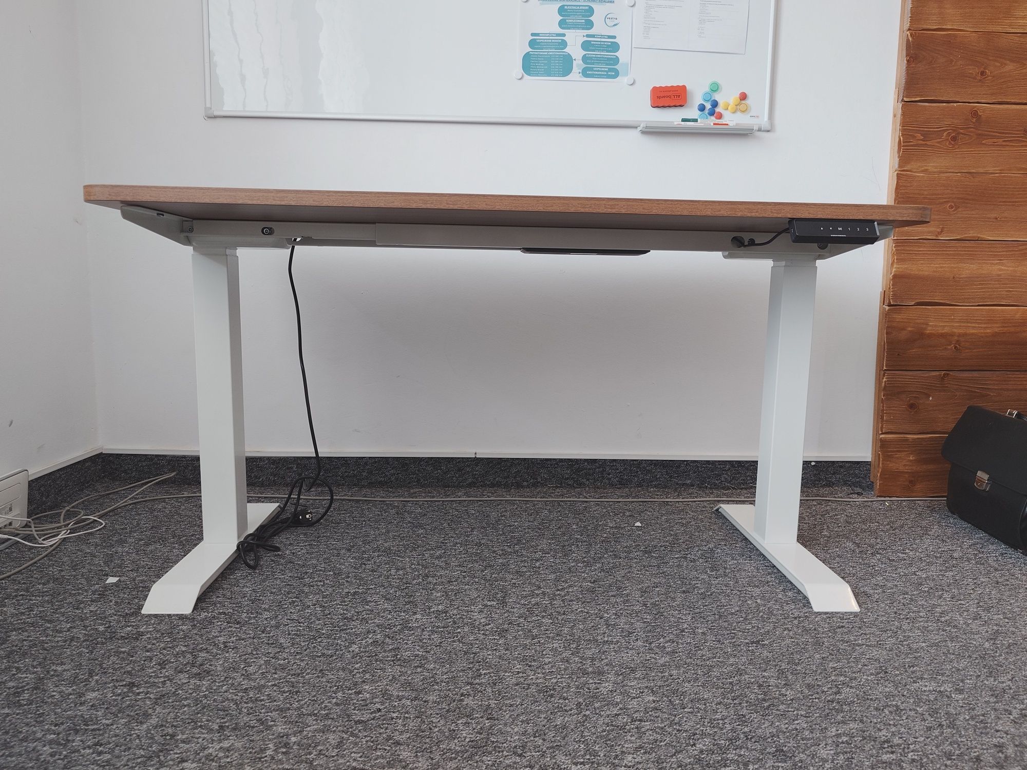 Okazja! 2x Biurko regulowane desktronic 160x80 orzech