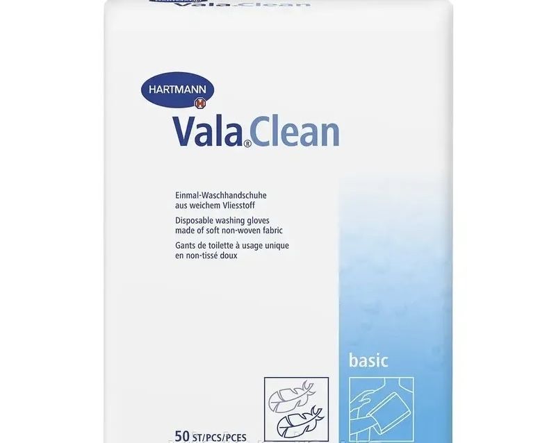 Одноразові рукавички мочалка для миття хворих vala clean basic 50шт