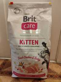 Сухой корм для котят курица индейка Brit Care Kitten Chicken Turkey