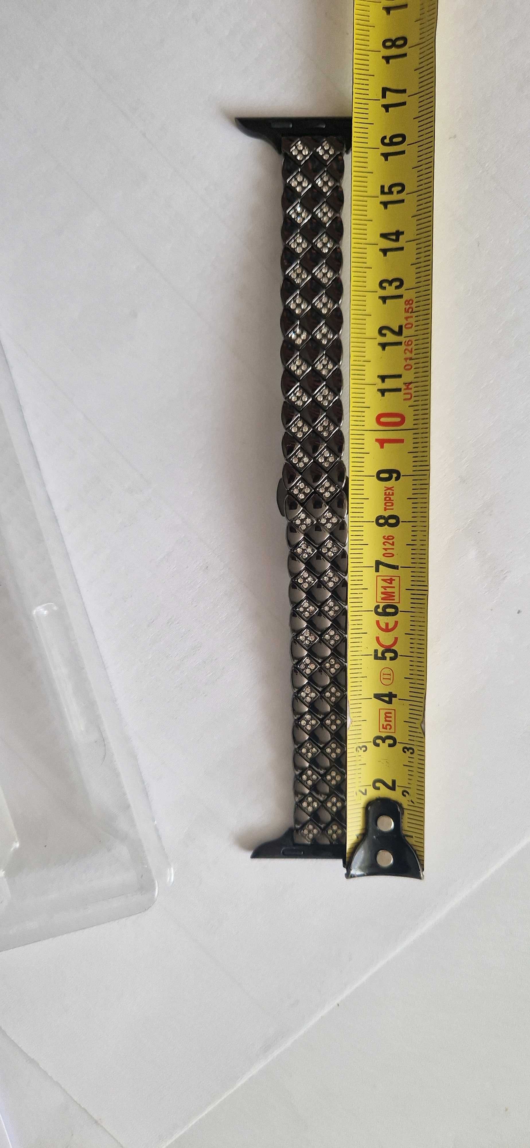 Opaska do smartwatch, stal nierdzewna i kryształki. 42/44/45/49