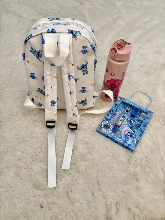Mochila, garrafa e kit escolar Stitch Disney