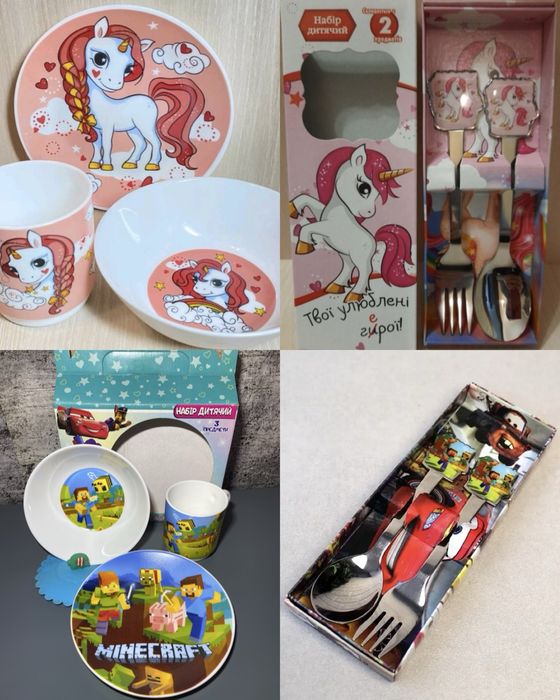 Набір посуду для дітей 3 предмети Minecraft Майнкрафт