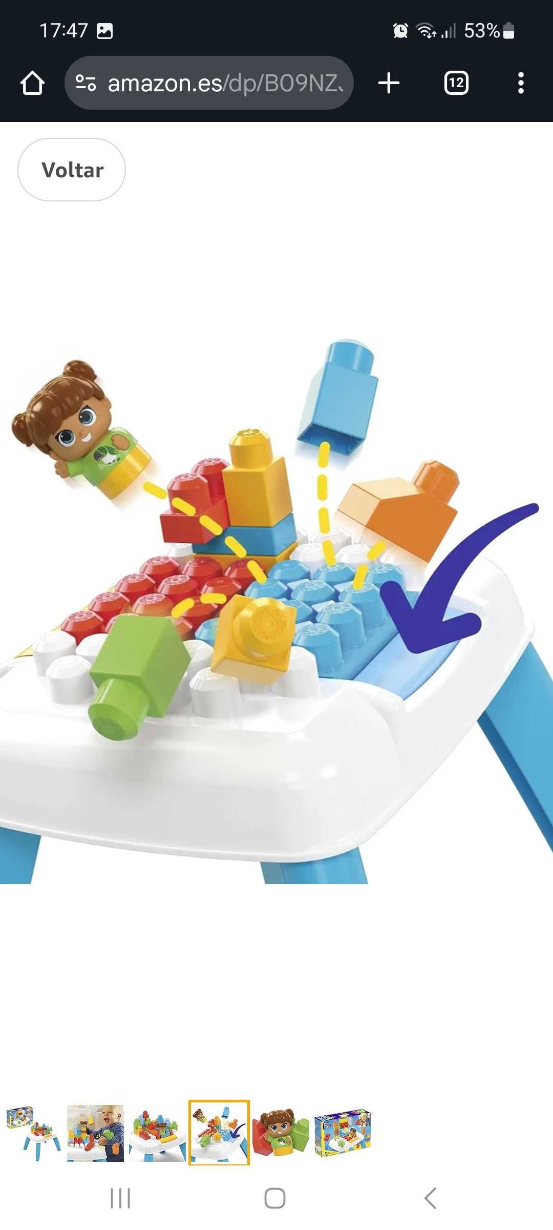 Mesa de brincar megablocos