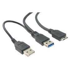 USB kabel (3.0), A(2x)-micro(B), M/M, 1,8m kolor: biały