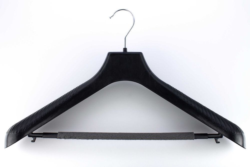 Wieszaki z poprzeczką belką na ubrania spodnie czarne 8 szt.