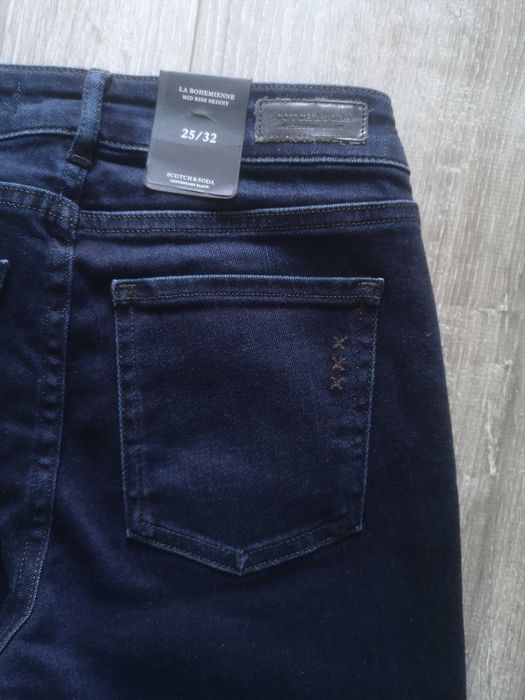 Spodnie nowe z metką Scotch & Soda jeans denim skinny fit granatowe