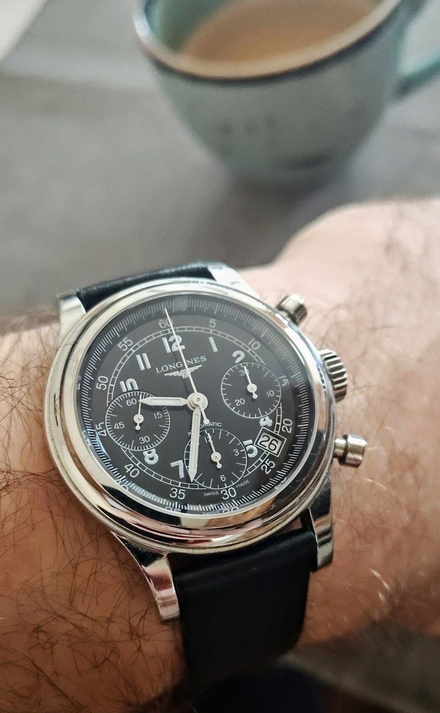 Zegarek męski Swiss Made Longines Heritage Automatic Chrono Klasyk