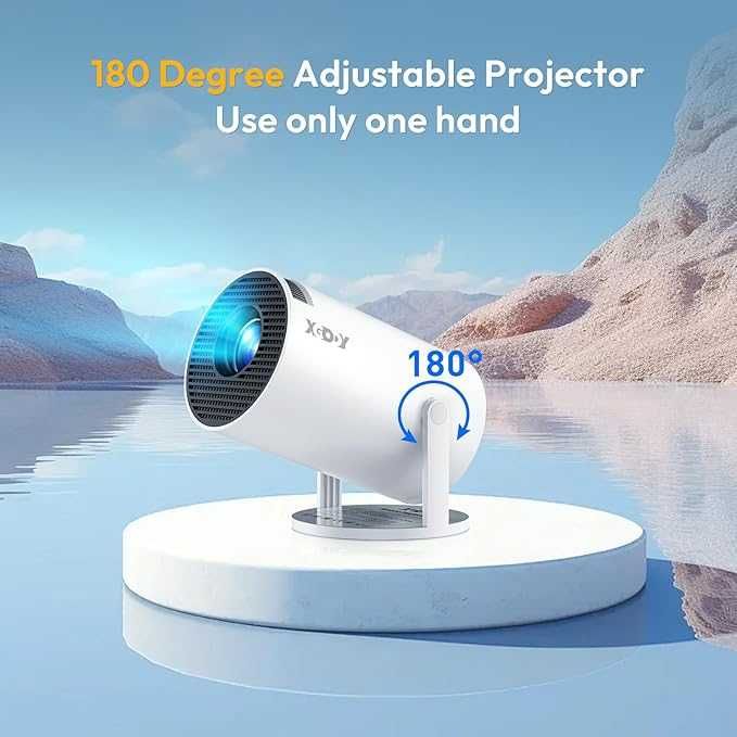 Mini projektor 4K 1080P XGODY Gimbal 3 WiFi 6, Bluetooth Android 11