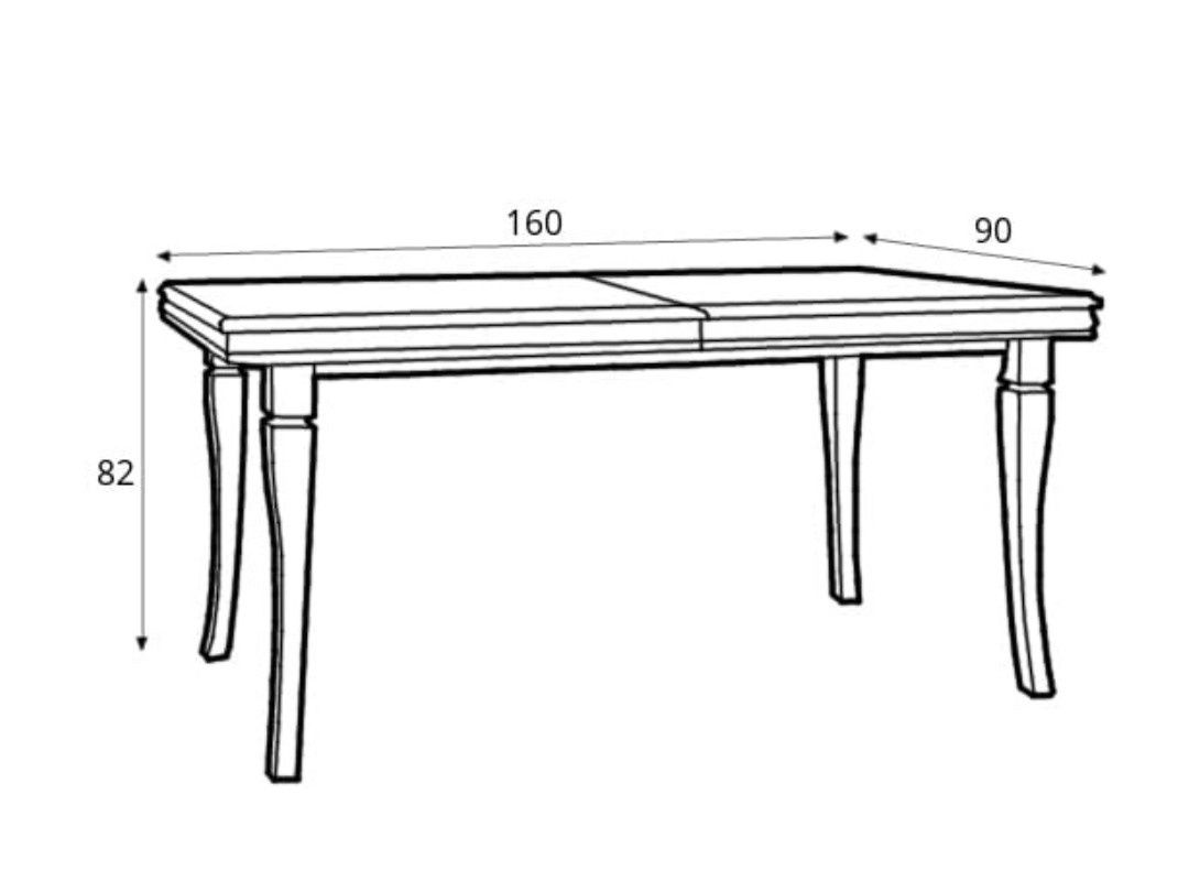 Stół biały 160x90 ozdobny frezowany