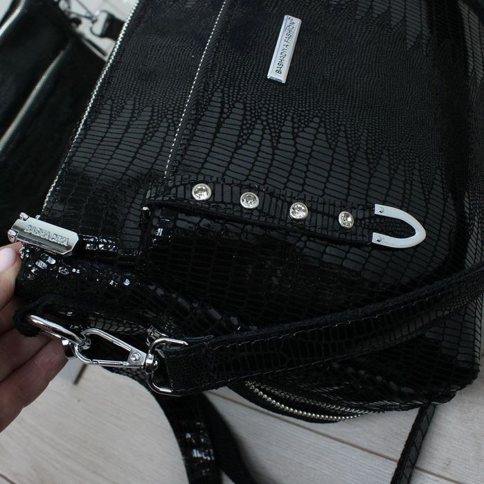 Неймовірна жіноча сумка із лазерної натуральної шкіри