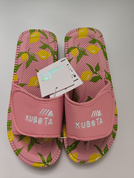 Klapki damskie Kubota 39 na rzep Kapcie Pantofle letni wzór lato