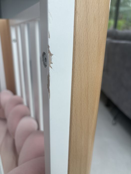 Lozeczko na kolkach kinderkraft 3w1 białe .