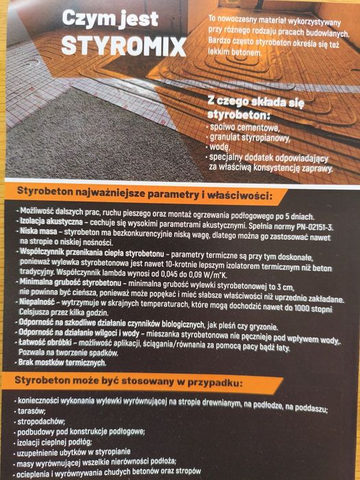 Styrobeton w worku gotowy styrobeton workowany