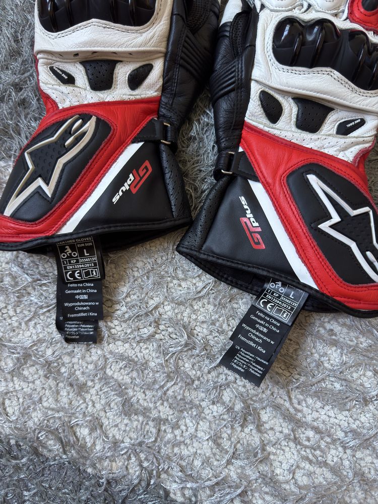 Luvas Alpinestars GP Plus Branco/Preto/Vermelho
