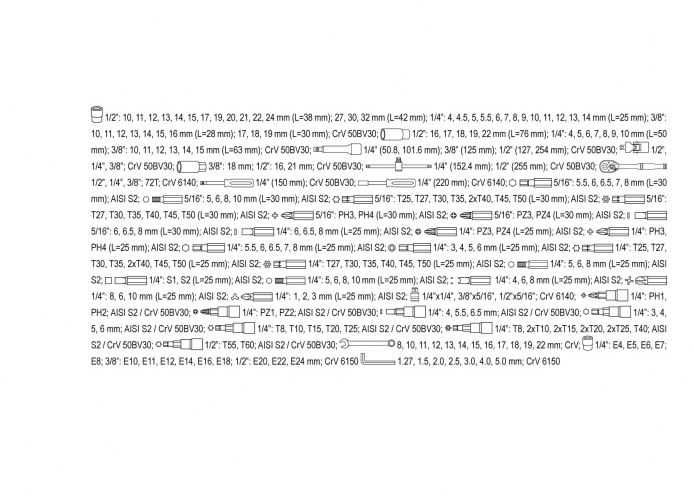 NOWY zestaw narzędzi kluczy Yato YT38841 1/2 3/8 i 1/4 216 elementów