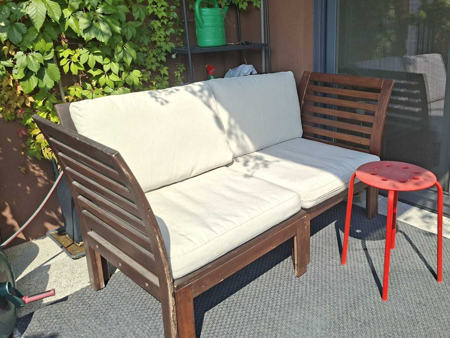 zestaw drewnianych mebli ogrodowych IKEA, - 5 elementów z poduchami