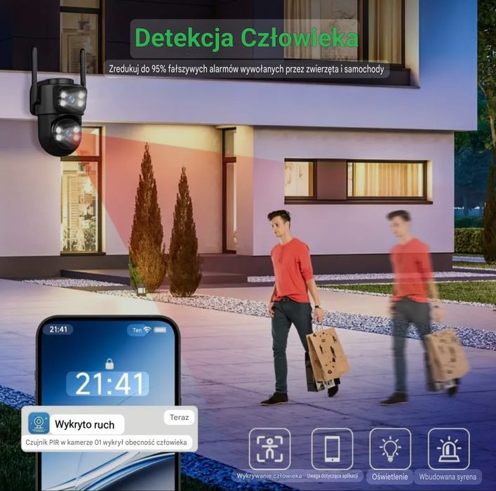 Kamera WIFI Obrotowa 6MP Dwa Obiektywy IP65