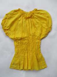 Bluzka koszulka  krótki rękaw bawełna żółta 140