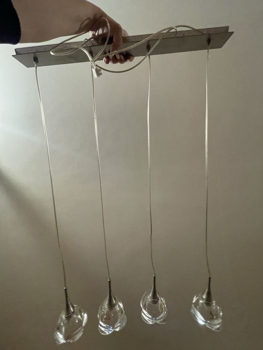 Lampa nad stół kwiatki szklana