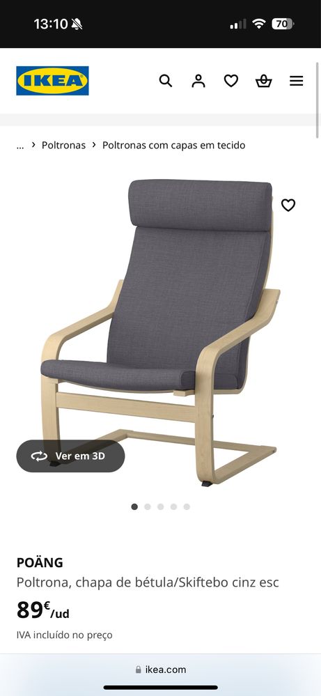 Poltrona POÄNG + almofada