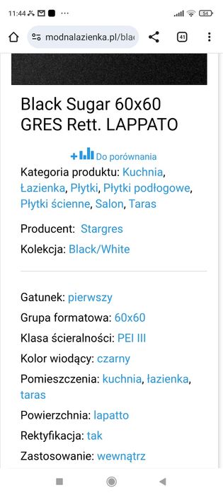 Płytki Black sugar gres lappato