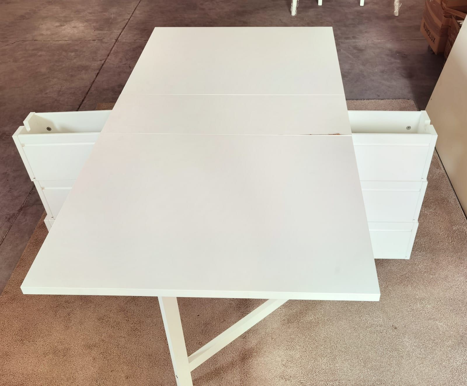 NORDEN Mesa abas rebatív/pernas articul, branco, 26/89/152x80 cm