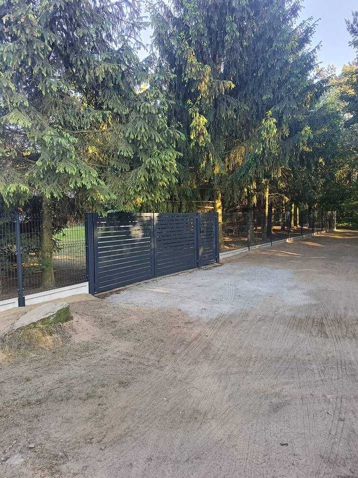 Brama wjazdowa dwuskrzydlowa przesuwna ocynkowana malowana proszkowo