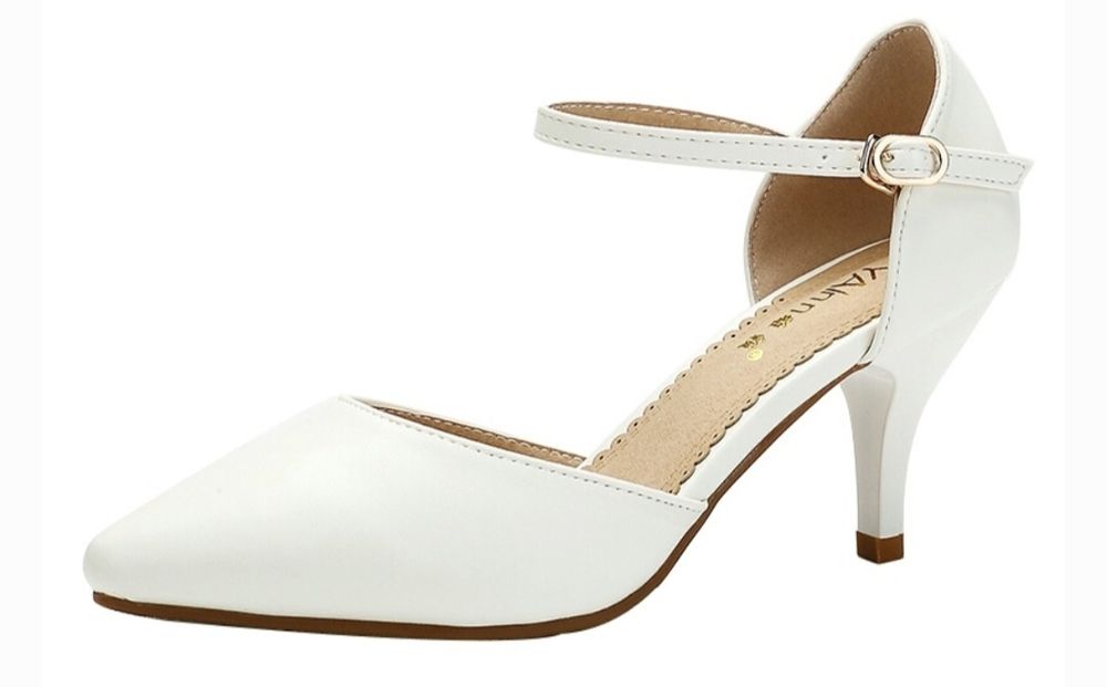 Eleganckie białe buty na obcasie NOWE! r.37