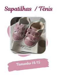 Mayoral - Ténis / Sapatilhas Bebé c/ Brilhantes Rosa - Tamanho 14/15