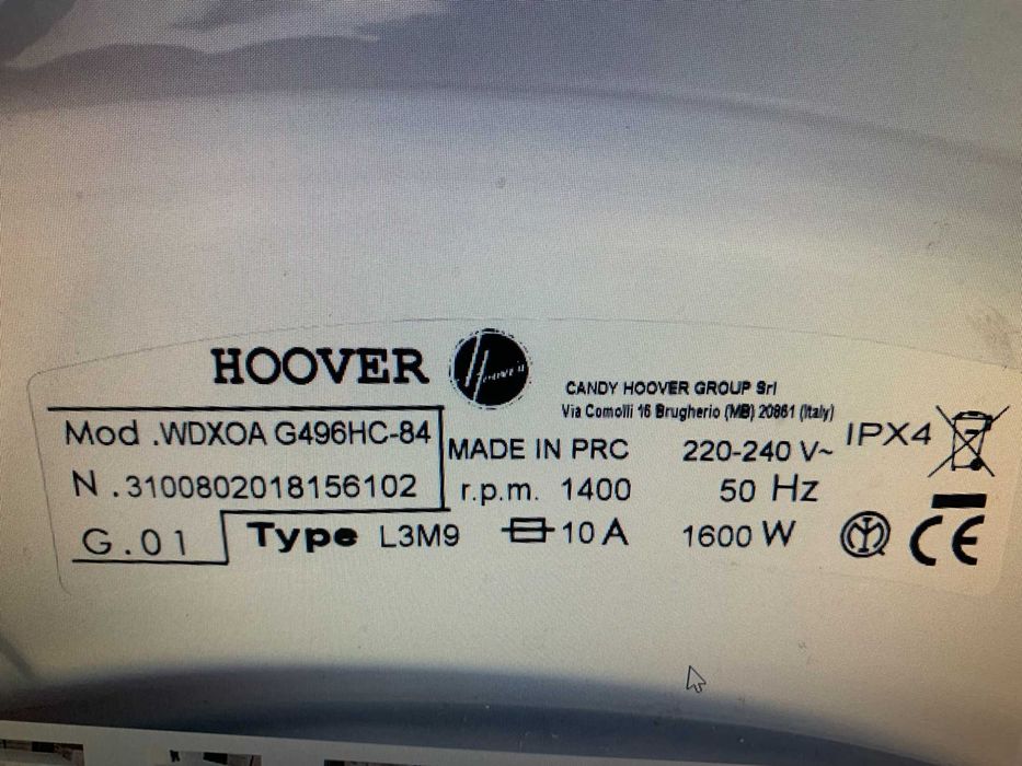 Продам прально сушильну машину HOOVER