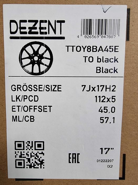 Nowe alufelgi VW 17" 5x112 PASSAT B5 B6 B7 B8 CC SCIROCCO Czarne