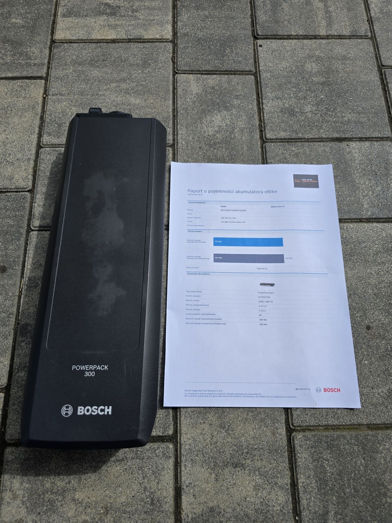 Bateria Akumulator BOSCH POWERPACK 300Wh na bagażnik 45 cykli 100% spr