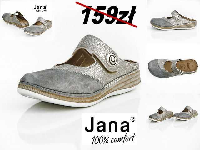 Klapki damskie JANA 27209 COMFORT beżowe r. 36