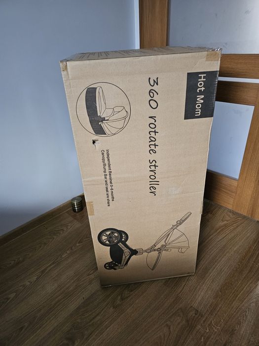 Wózek Hot Mom 360 Rotation 2w1 gondola + spacerówka 0-36m Dark Gray