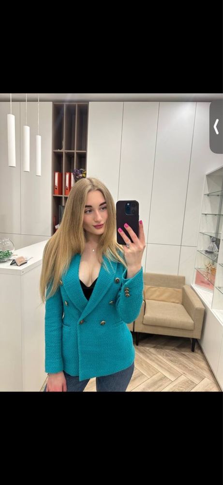 Пиджак жакет zara твидовый