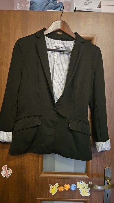 Marynarka żakiet damski czarny klasyczny H&M