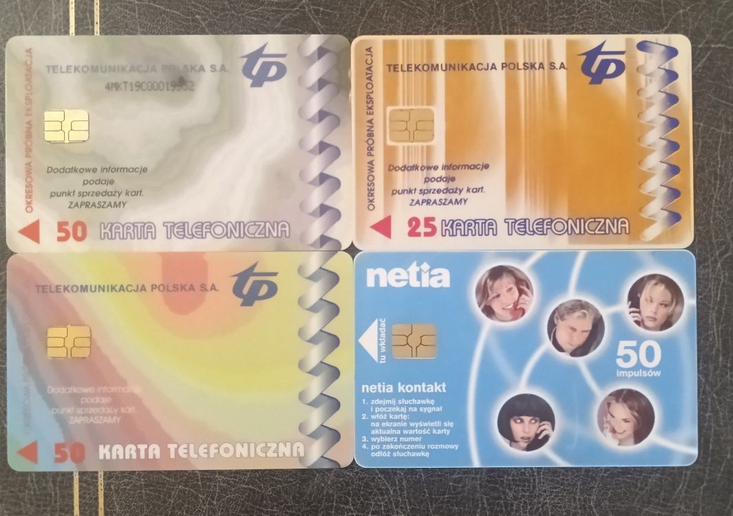 Karty telefoniczne testowe, netia