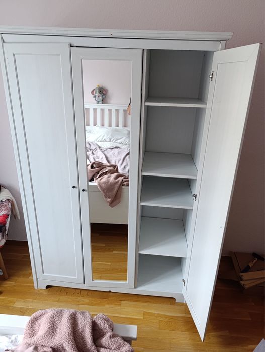 Fajna biała szafa z lustrem Ikea Aspelund dowóz wysyłka