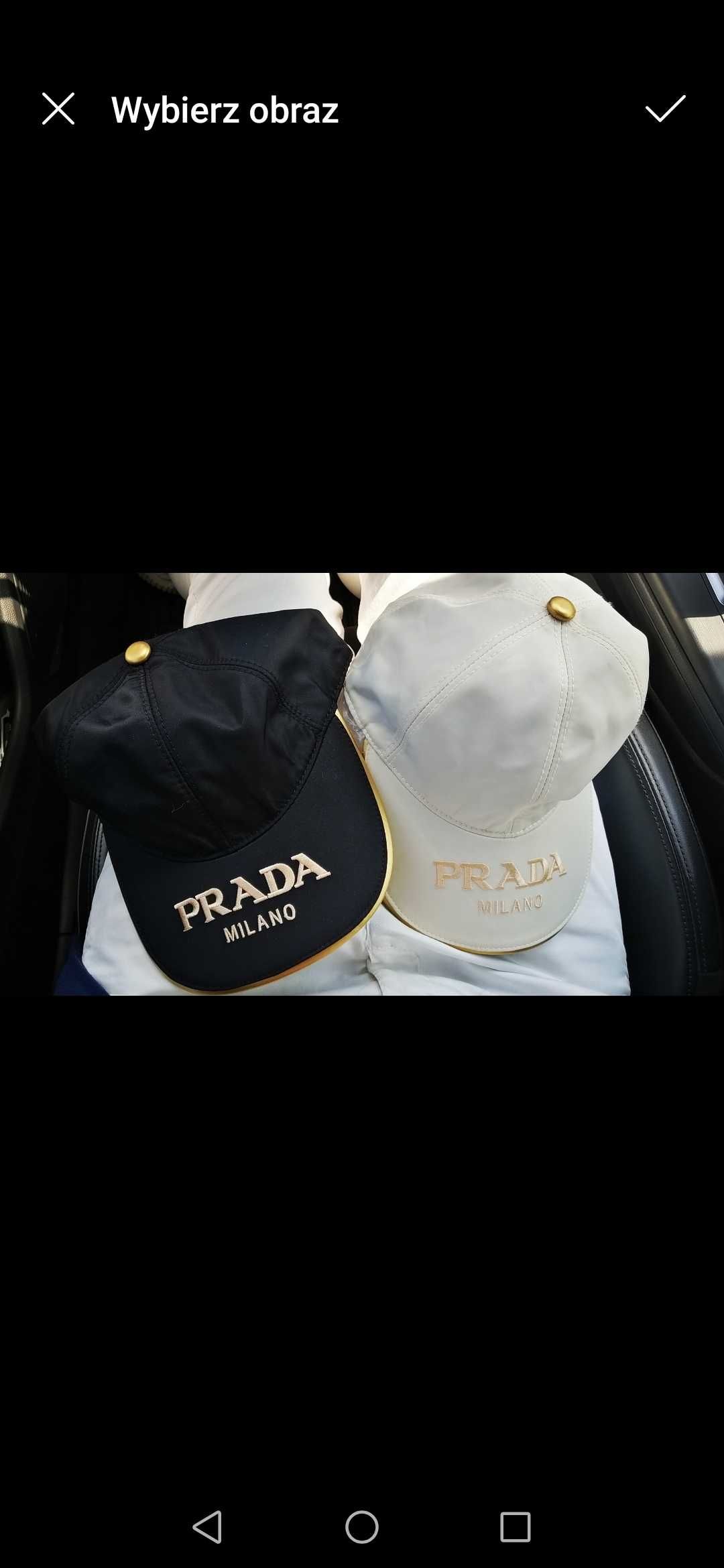 Prada nowość nylon cap czapka biel gold unisex