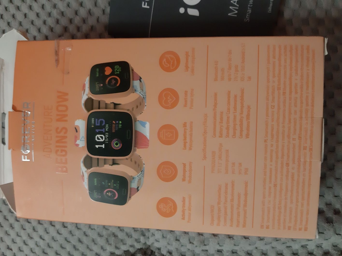 Zegarek smartwatch Forever active i go JW-100 morelowy nowy