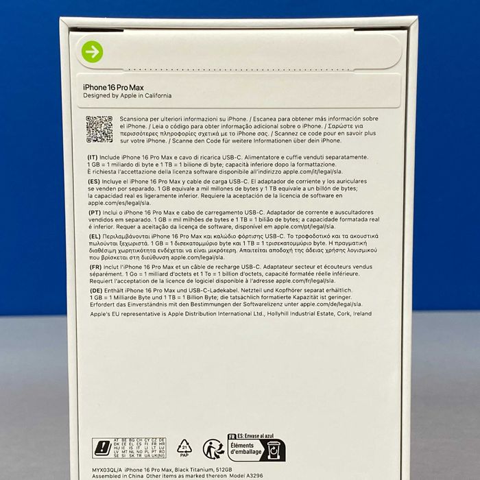 Apple iPhone 16 Pro Max 512GB (Black) - SELADO - 3 ANOS DE GARANTIA