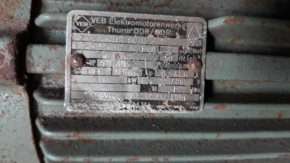 motoreduktor 1,5kw 80 obr/min VEB VEM