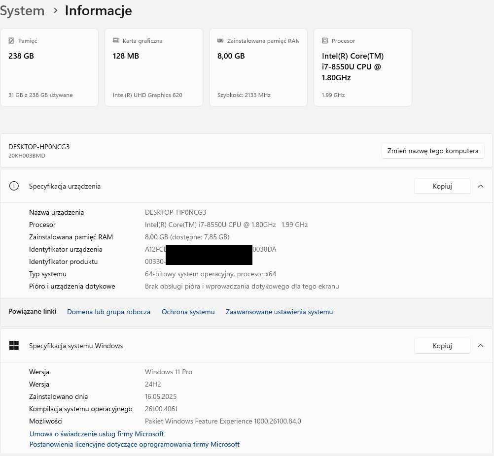 Lenovo X1 Carbon 6 Gen - 14", Intel i7 8 Gen, RAM 8 GB, SSD 256 GB