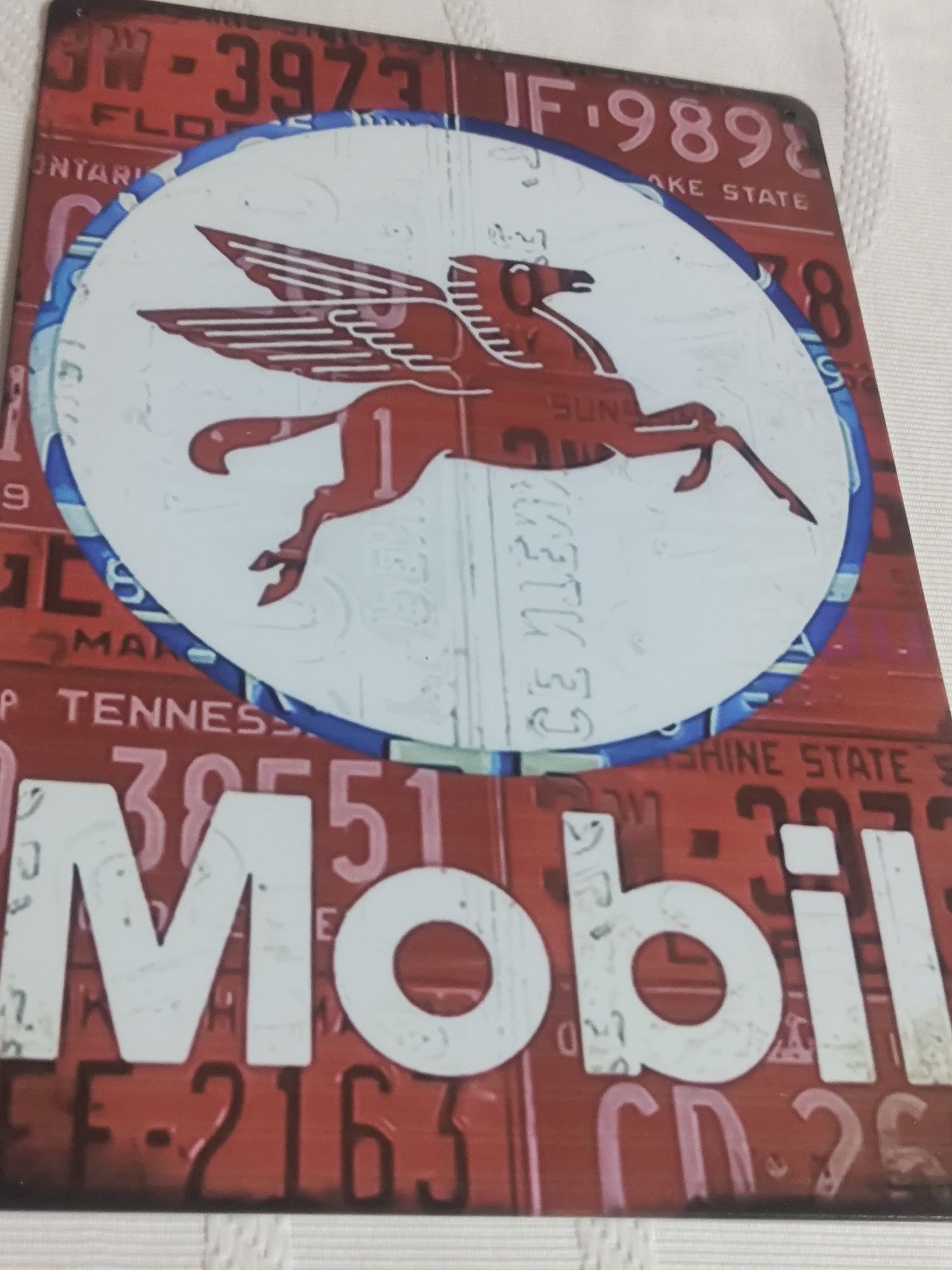 Tablica metalowa do powieszenia zawieszka Mobil 20x30